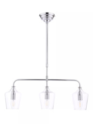 Laura Ashley Ockley 3 Pendant Bar Ceiling Light, Chrome - thumbnail 4