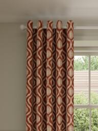 John Lewis Trellis Weave Pair Lined Eyelet Curtains, Bluestone