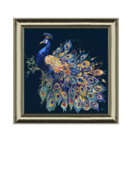 John Lewis Louise Luton 'Opulence' Peacock Framed Print, 86 x 86cm, Taupe/Brown - thumbnail 1