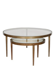 nkuku Jiya Duo Coffee Table, Brass