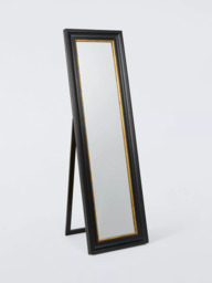 John Lewis Georgian Freestanding Full-Length Cheval Mirror, 170cm, Black/Gold - thumbnail 1
