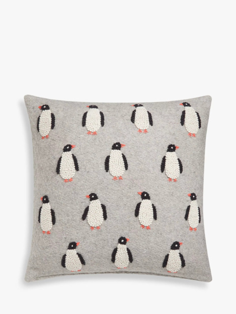 John Lewis French Knot Penguin Christmas Cushion