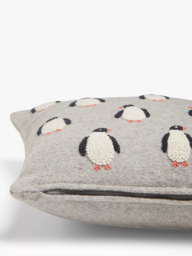 John Lewis French Knot Penguin Christmas Cushion - thumbnail 3