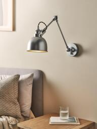 John Lewis Baldwin Reach Wall Light, Silver - thumbnail 6