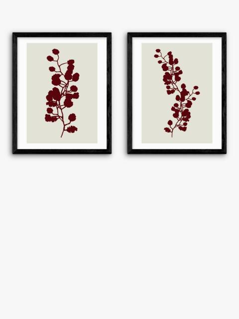 EAST END PRINTS Cartissi 'Floral Silhouette' Framed Print, Set of 2, 53.4 x 43.4cm, Natural - image 1