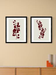 EAST END PRINTS Cartissi 'Floral Silhouette' Framed Print, Set of 2, 53.4 x 43.4cm, Natural - thumbnail 2