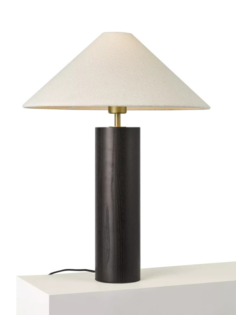 John Lewis Walnut Column Table Lamp, Black - image 1