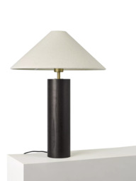 John Lewis Walnut Column Table Lamp, Black - thumbnail 3
