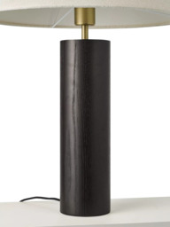 John Lewis Walnut Column Table Lamp, Black - thumbnail 6