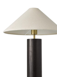 John Lewis Walnut Column Table Lamp, Black - thumbnail 5