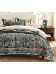 Pottery Barn Love Reversible Quilted Kingsize Bedspread, Blue/Multi - thumbnail 4
