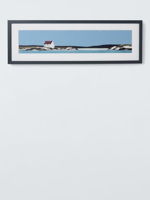 John Lewis Ron Lawson 'Blue Island' Framed Print & Mount, 27 x 82cm, Blue - image 1
