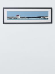 John Lewis Ron Lawson 'Blue Island' Framed Print & Mount, 27 x 82cm, Blue