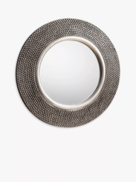 Gallery Direct Whittington Round Textured Mirror, 80cm, Silver - thumbnail 1