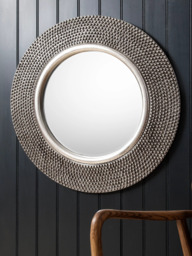 Gallery Direct Whittington Round Textured Mirror, 80cm, Silver - thumbnail 2