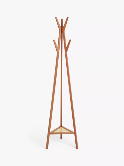 John Lewis Poly Rattan and Bamboo Coat Stand, Cherry Wood - image 1