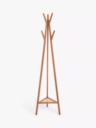 John Lewis Poly Rattan and Bamboo Coat Stand, Cherry Wood