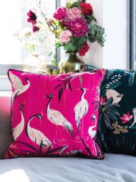 Sara Miller Herons Cushion, Pink - thumbnail 2
