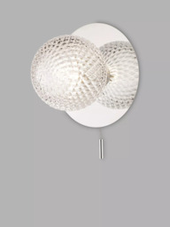 Laura Ashley Prague Textured Glass Bathroom Wall Light - thumbnail 3