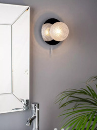 Laura Ashley Prague Textured Glass Bathroom Wall Light
