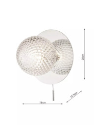 Laura Ashley Prague Textured Glass Bathroom Wall Light - thumbnail 5