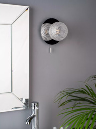 Laura Ashley Prague Textured Glass Bathroom Wall Light - thumbnail 2