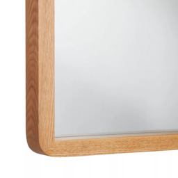 John Lewis Rounded Corners Wood Frame Wall Mirror, 54 x 79cm, Oak - thumbnail 2