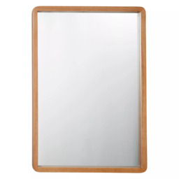 John Lewis Rounded Corners Wood Frame Wall Mirror, 54 x 79cm, Oak