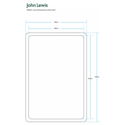 John Lewis Rounded Corners Wood Frame Wall Mirror, 54 x 79cm, Oak - thumbnail 4