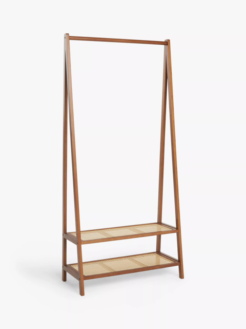 John Lewis Poly Rattan and Bamboo Clothes Rail, Cherry Wood - image 1