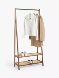 John Lewis Poly Rattan and Bamboo Clothes Rail, Cherry Wood - thumbnail 5