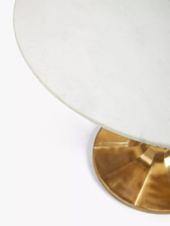 John Lewis Jewel Marble 4 Seater Pedestal Dining Table, White/Gold - thumbnail 2