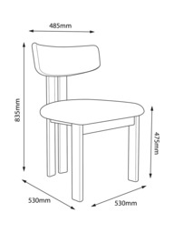 John Lewis Aksel Dining Chair, Black Leg, Everest Shale - thumbnail 3