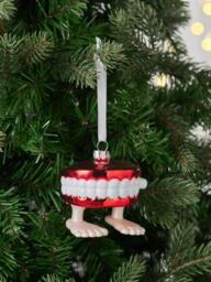 John Lewis The Enthusiast Chattering Teeth Bauble, Red - thumbnail 2