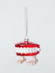 John Lewis The Enthusiast Chattering Teeth Bauble, Red