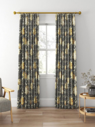 Clarke & Clarke Camile Made to Measure Curtains or Roman Blind, Chartreuse/Charcoal - thumbnail 3