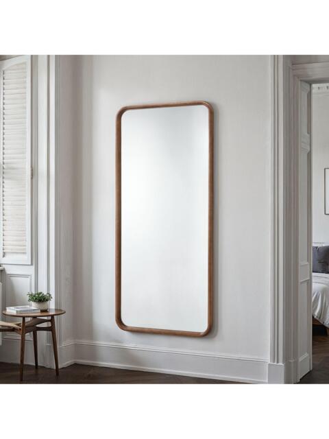 Yearn Sherwood Solid Oak Wood Frame Full-Length Wall Mirror, 180 x 80cm, Walnut - image 1