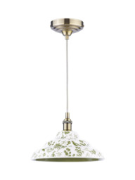 Joules Audley Pheasant Print Ceramic Pendant Ceiling Light, Light Green - thumbnail 3