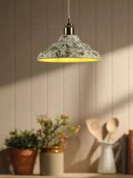 Joules Audley Pheasant Print Ceramic Pendant Ceiling Light, Light Green - thumbnail 2