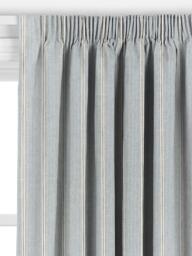 John Lewis Rustic Fine Stripe Made to Measure Curtains or Roman Blind, Lake Blue - thumbnail 2