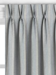 John Lewis Rustic Fine Stripe Made to Measure Curtains or Roman Blind, Lake Blue - thumbnail 4