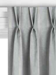 John Lewis Rustic Fine Stripe Made to Measure Curtains or Roman Blind, Lake Blue - thumbnail 5