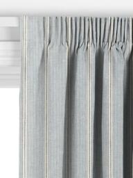 John Lewis Rustic Fine Stripe Made to Measure Curtains or Roman Blind, Lake Blue - thumbnail 3