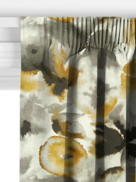 Harlequin Flores Made to Measure Curtains or Roman Blind, Charcoal/Mustard - thumbnail 3