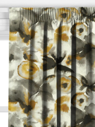 Harlequin Flores Made to Measure Curtains or Roman Blind, Charcoal/Mustard - thumbnail 2