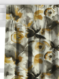 Harlequin Flores Made to Measure Curtains or Roman Blind, Charcoal/Mustard - thumbnail 6