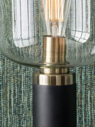 Pacific Florence Glass Pendant Ceiling Light, Black/Gold - thumbnail 3