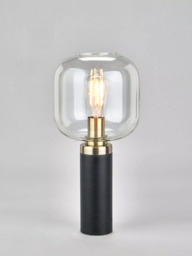Pacific Florence Glass Pendant Ceiling Light, Black/Gold - thumbnail 1