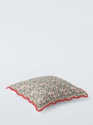 John Lewis Berry Leaf Trail Cushion, Red/Multi - thumbnail 3
