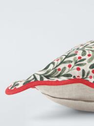 John Lewis Berry Leaf Trail Cushion, Red/Multi - thumbnail 4